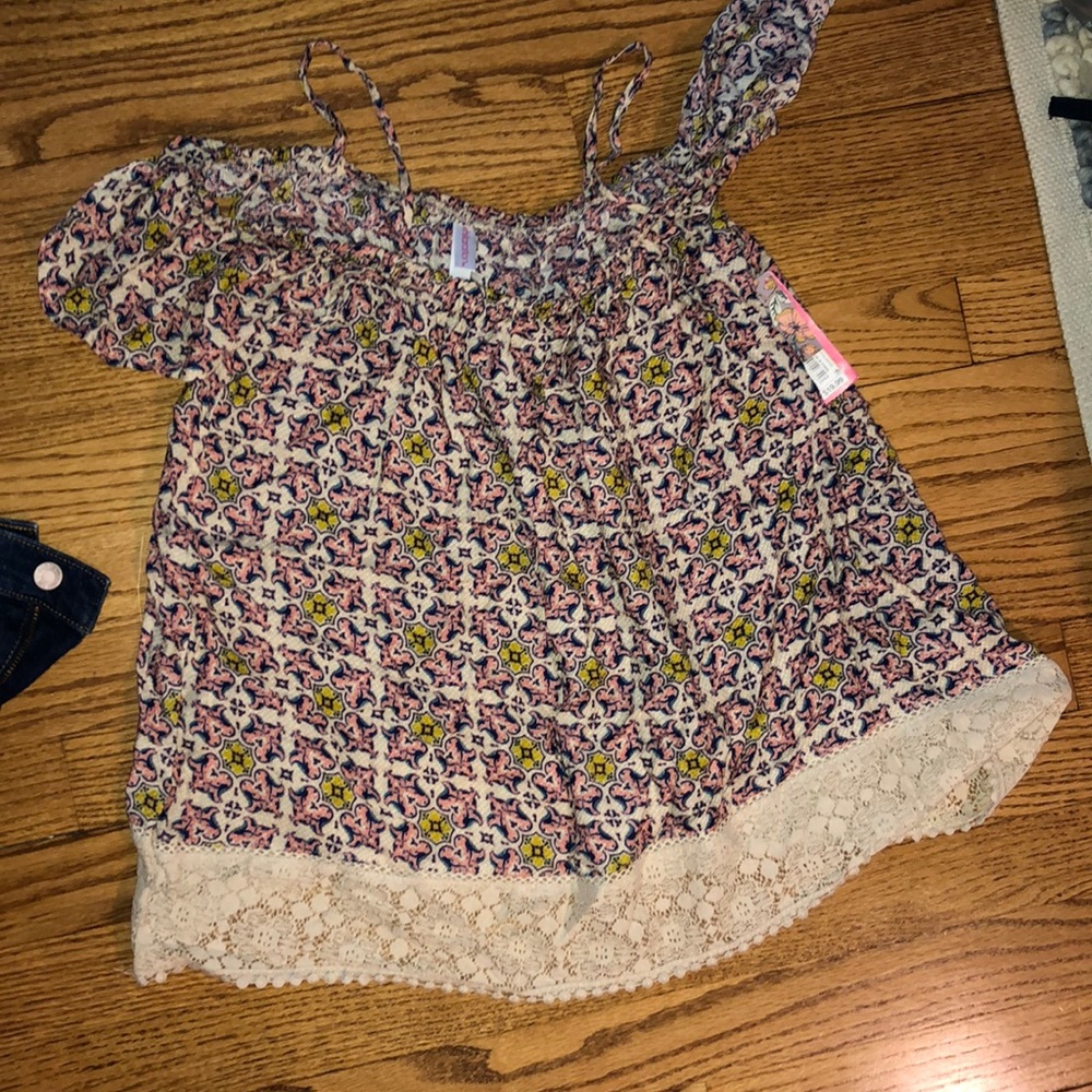 Off the shoulder floral blouse
